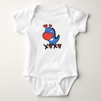 XOXO Valentine's Day 2026 Cute Dino Baby Bodysuit