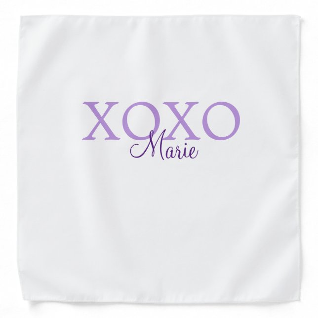 Xoxo valentine's day add name purple pastel minima bandana (Front)