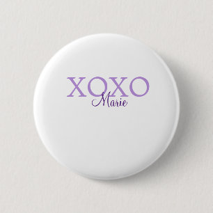 Xoxo valentine's day add name purple pastel minima button