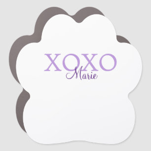 Xoxo valentine's day add name purple pastel minima car magnet
