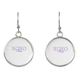 Xoxo valentine's day add name purple pastel minima earrings
