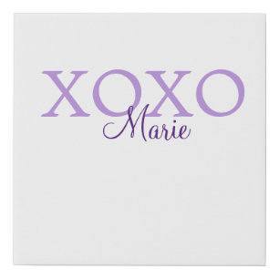 Xoxo valentine's day add name purple pastel minima faux canvas print