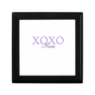 Xoxo valentine's day add name purple pastel minima gift box