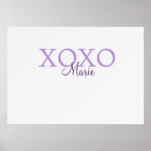 Xoxo valentine's day add name purple pastel minima holder