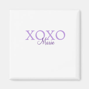 Xoxo valentine's day add name purple pastel minima magnet