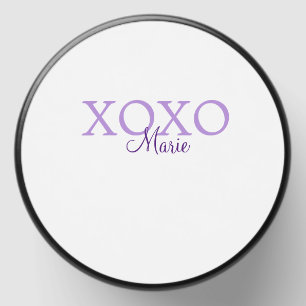 Xoxo valentine's day add name purple pastel minima mini candle favors