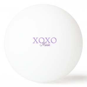 Xoxo valentine's day add name purple pastel minima ping pong ball