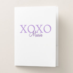 Xoxo valentine's day add name purple pastel minima pocket folder