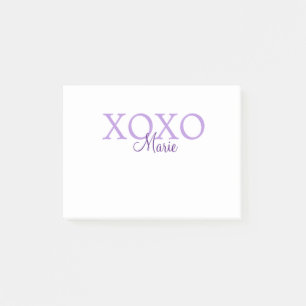 Xoxo valentine's day add name purple pastel minima post-it notes