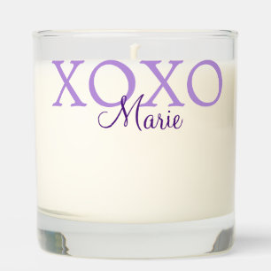 Xoxo valentine's day add name purple pastel minima scented candle