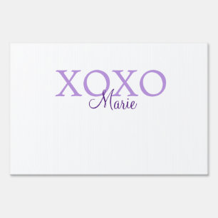 Xoxo valentine's day add name purple pastel minima sign