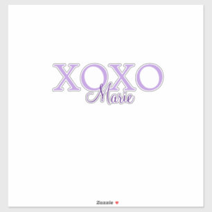 Xoxo valentine's day add name purple pastel minima sticker