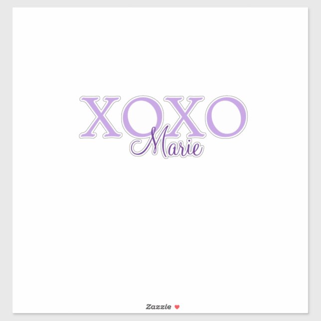 Xoxo valentine's day add name purple pastel minima sticker (Sheet)
