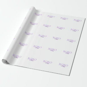 Xoxo valentine's day add name purple pastel minima wrapping paper