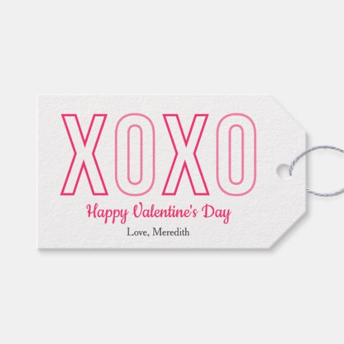 XOXO Valentines Day Heart Pattern Gift Tags