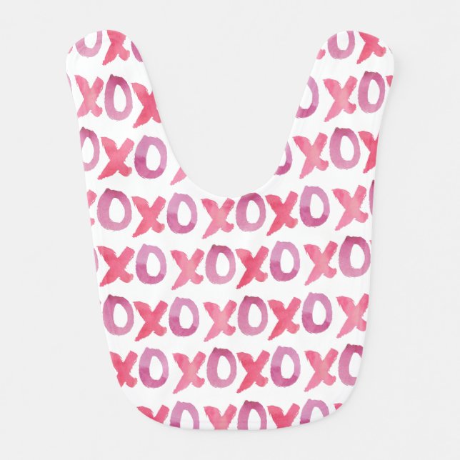 XOXO Valentine's Day Patterned Bib (Front)