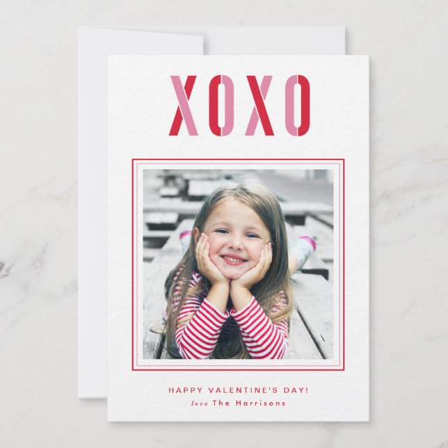 XOXO Valentine's Day Photo Card Personalized (Front)
