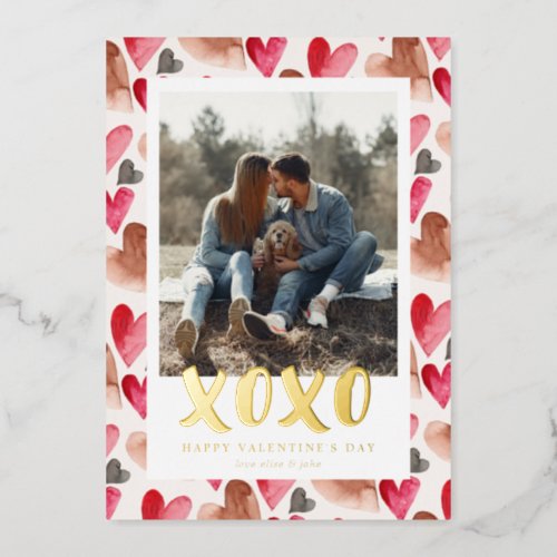 XOXO Valentines Day Photo Holiday Card