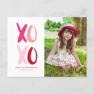 "XOXO" Valentines Day Photo Holiday Postcard