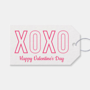 XOXO Valentine's Day Pink and White Gift Tags
