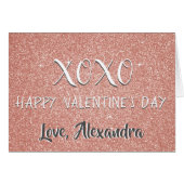 XOXO Valentine's Day Pink Rose Gold Sparkle (Front Horizontal)