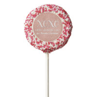 XOXO Valentine's Day Pink Rose Gold Sparkle Chocolate Covered Oreo Pop