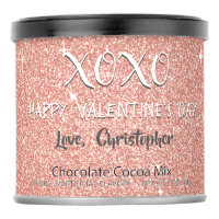 XOXO Valentine's Day Pink Rose Gold Sparkle Hot Chocolate Drink Mix