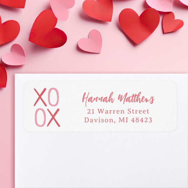 XOXO Valentine's Day Return Address Label (Creator Uploaded)