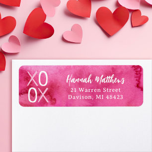 XOXO Valentine's Day Return Address Label