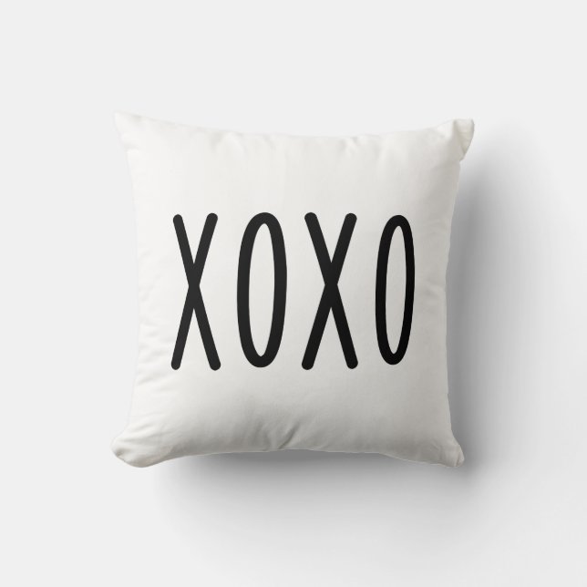 XOXO Valentines Day Throw Pillow (Front)