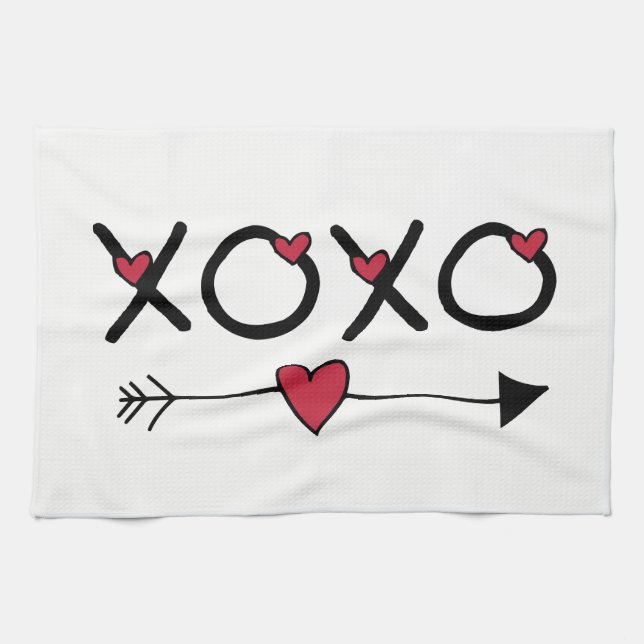 XOXO Valentines Kitchen Towel (Horizontal)