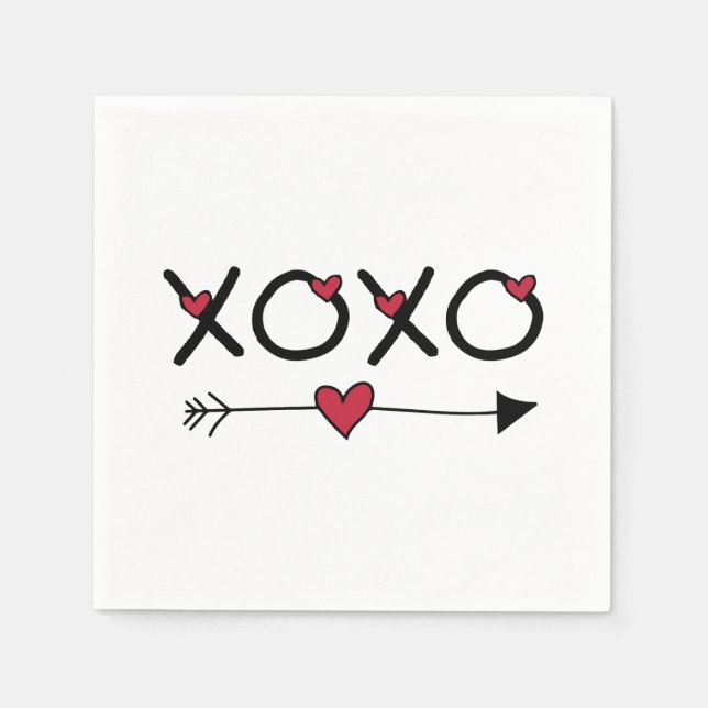 XOXO Valentines Paper Napkins (Front)