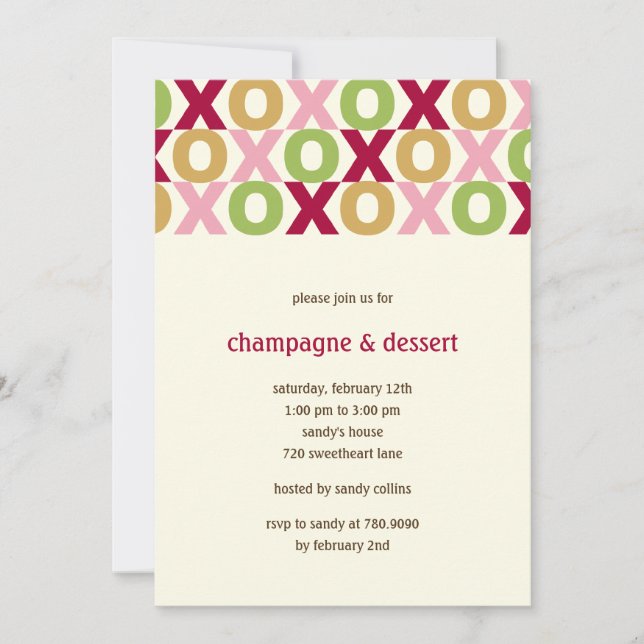 XOXO Valentine's Party Invitation (Front)