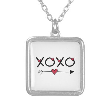 XOXO Valentines Silver Plated Necklace