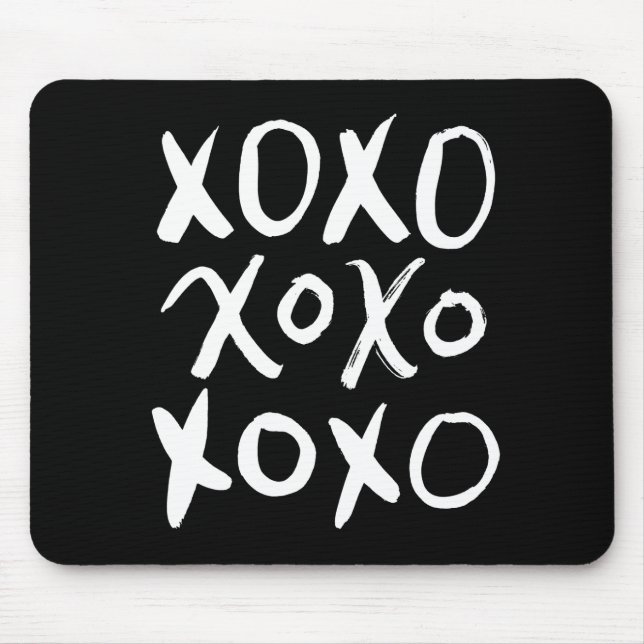 XOXO | White Brush Script Mouse Pad (Front)