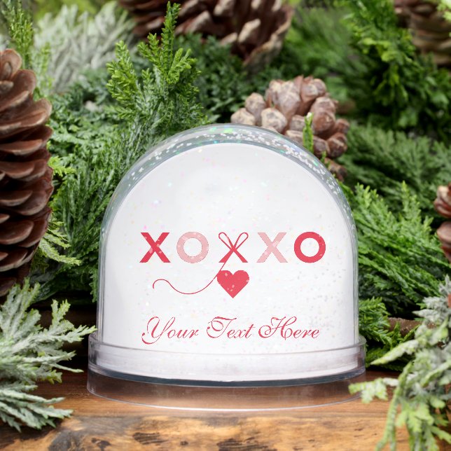 XOXO with your text Snow Globe (Winter)