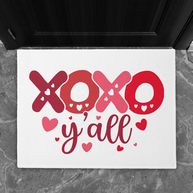 XOXO Yall | Cute Valentine Heart Typography Doormat (Creator Uploaded)