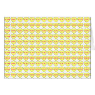 XOXO Yellow Candy Hearts Valentine's Day Love Cards