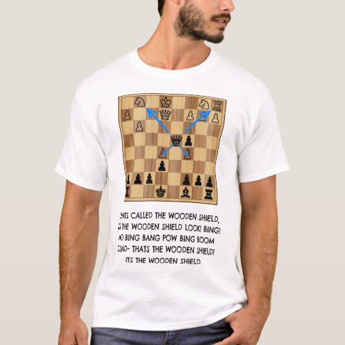 xQc Wooden Shield Chess Meme   T_Shirt