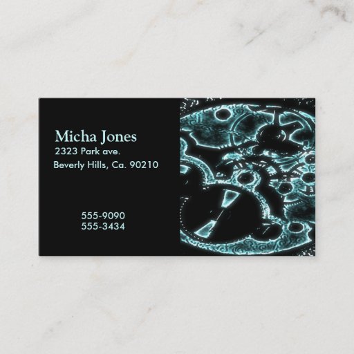 Customizable Xray Flash Mechanical Gearing Business Card Template