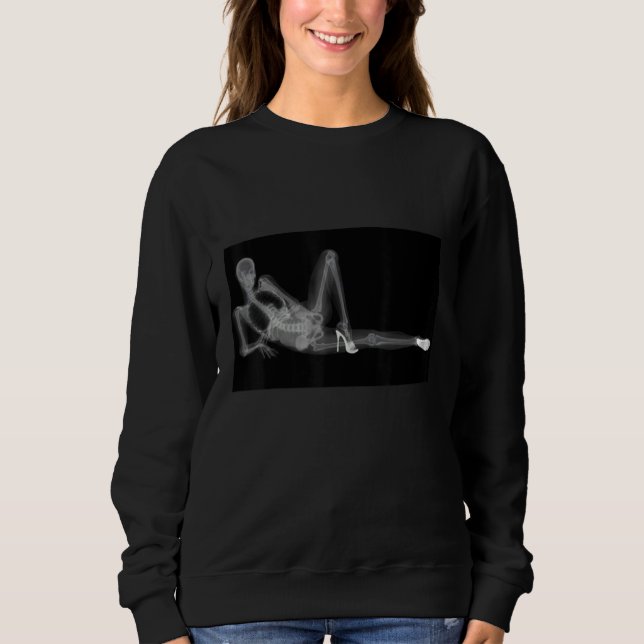 Xray image of a woman high heels and underwear Xra Sweatshirt (Front)