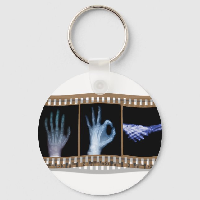 XRAY SIGN LANGUAGE FILM - HAND OK HANDSHAKE KEYCHAIN (Front)