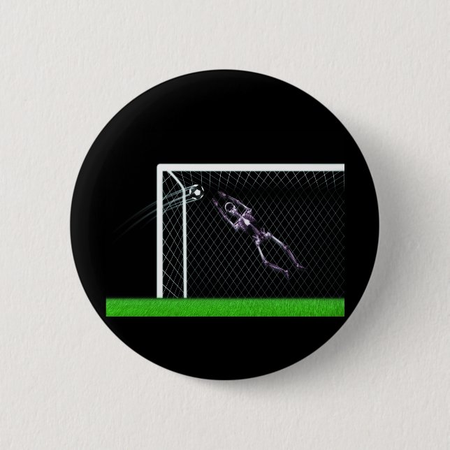 XRAY SKELETON SOCCER GOALIE ORIGINAL BUTTON (Front)