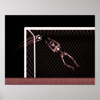 Xray Skeleton Soccer Goalie Red Poster by VoXeeD at Zazzle