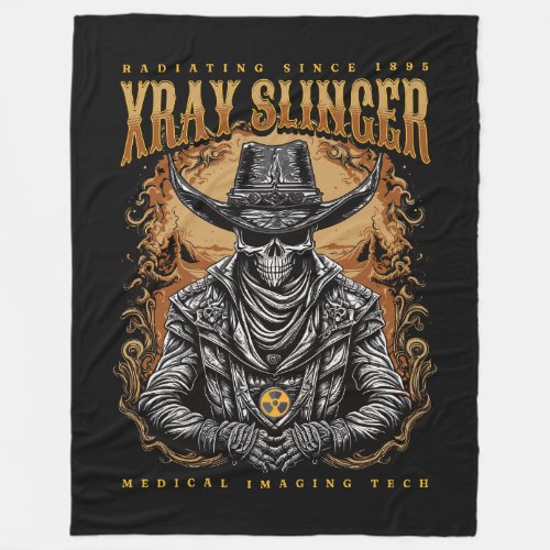 XRay Slinger Skeleton Cowboy Fleece Blanket