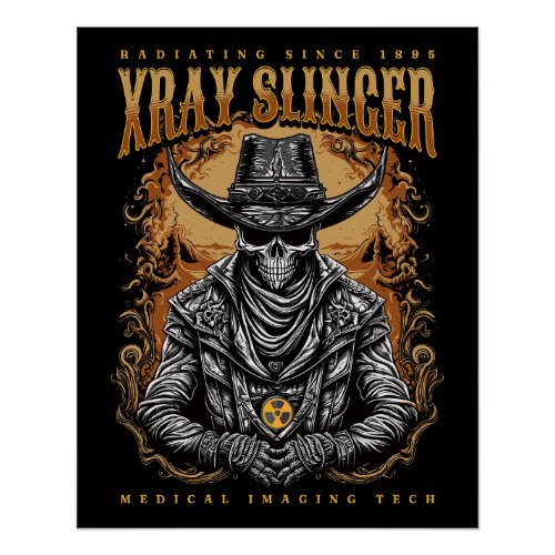 XRay Slinger Skeleton Cowboy Poster