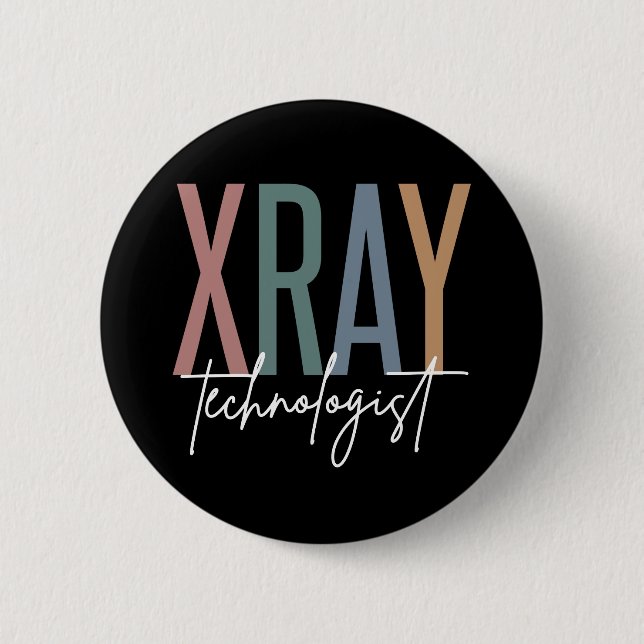 Xray Tech X-ray Technologist Multicolored gifts Button (Front)