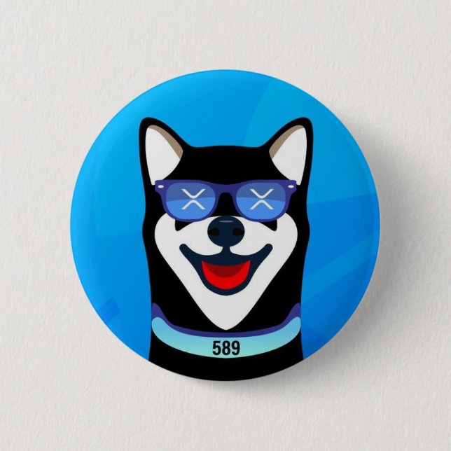XRdoge Logo Blue Button (Front)
