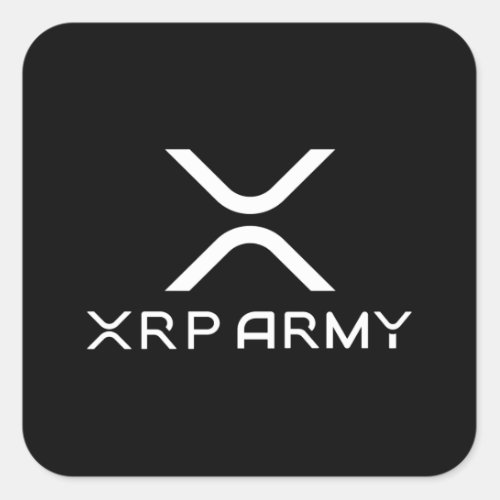 XRP Army Quote Hodl Crypto Cryptocurrency Meme Square Sticker