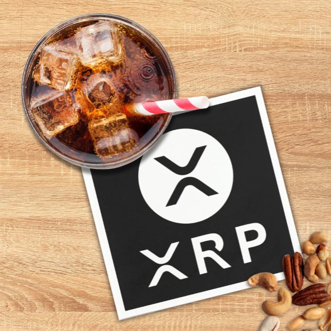 XRP Black Crypto Currency Party Napkins (Black XRP cocktail napkins for Crypto Currency enthusiast parties)